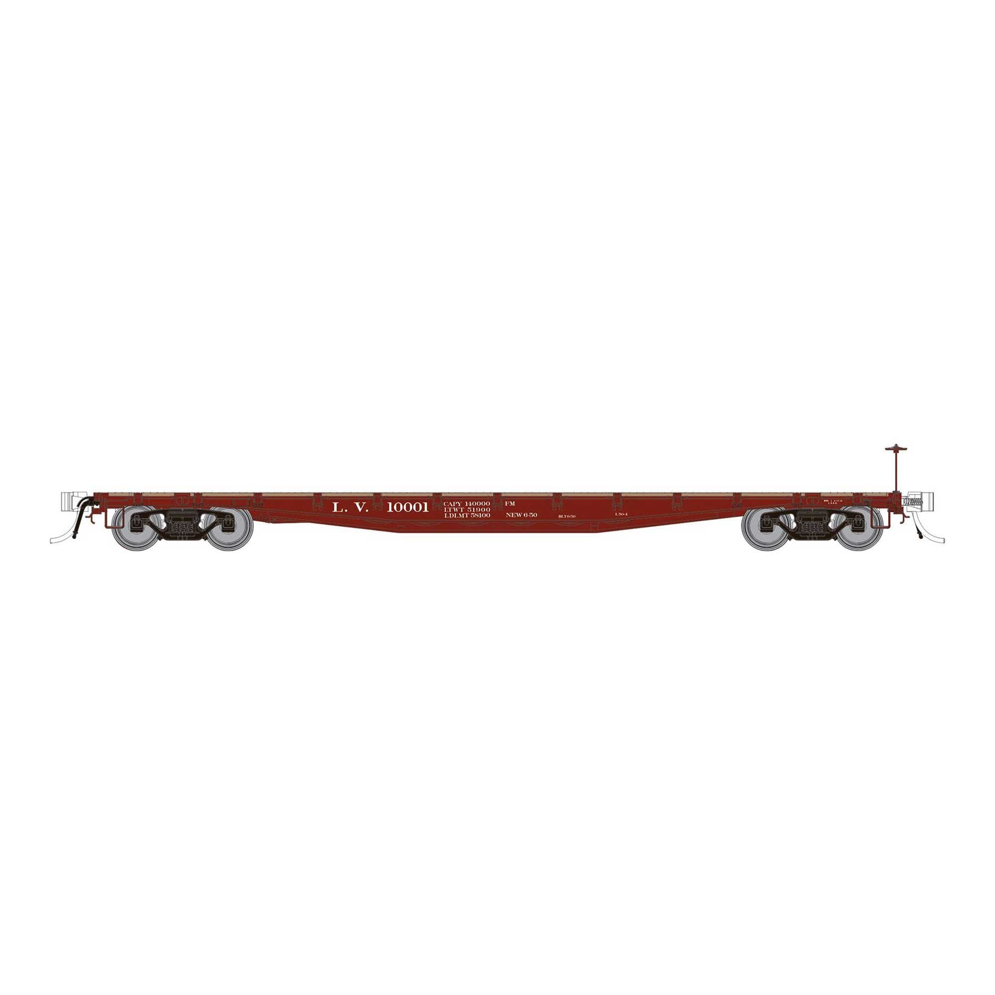 HO F30A 50 Flat Car Lehigh Valley (RPI138015A)