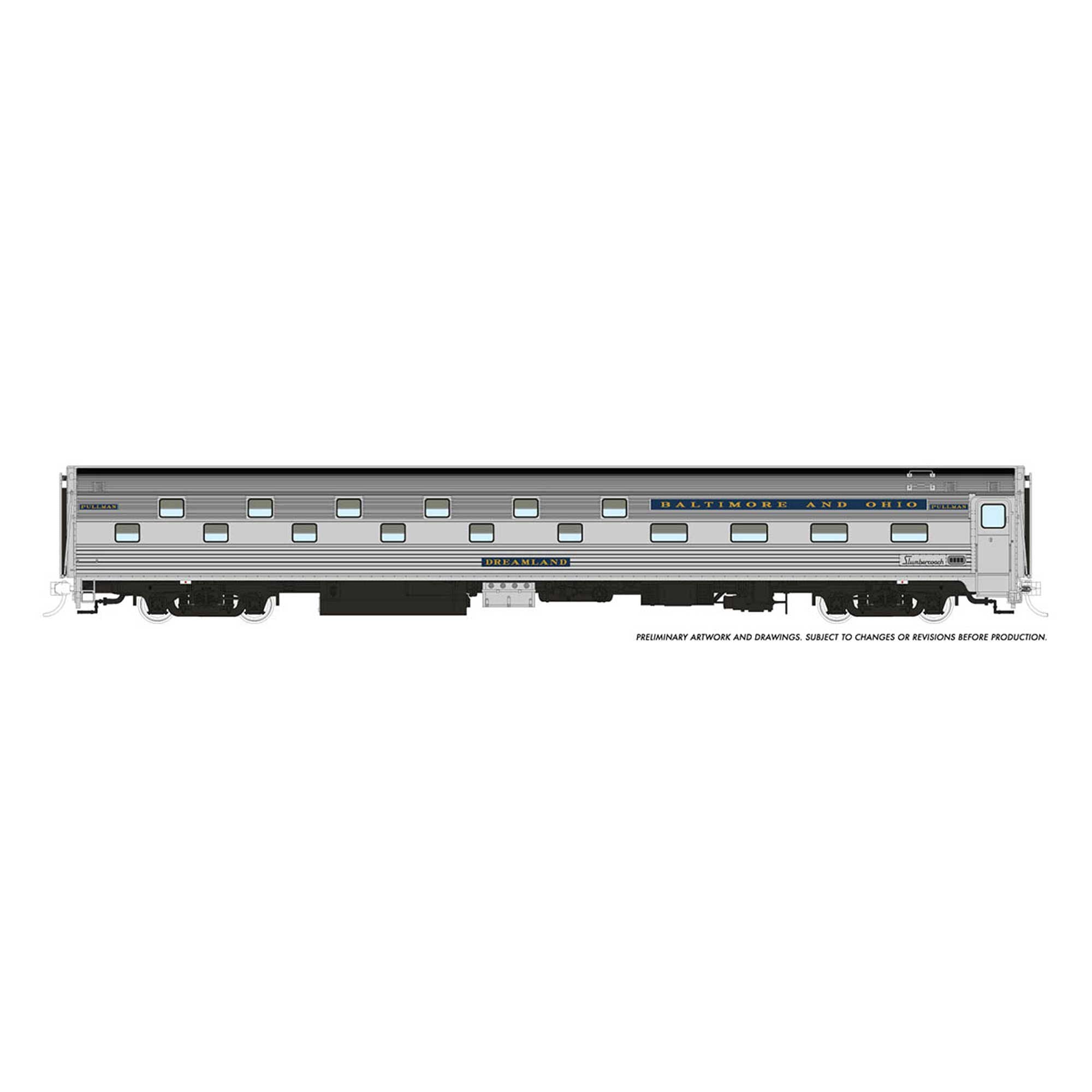 HO Budd Slumbercoach B&O Slumberland (RPI141009)