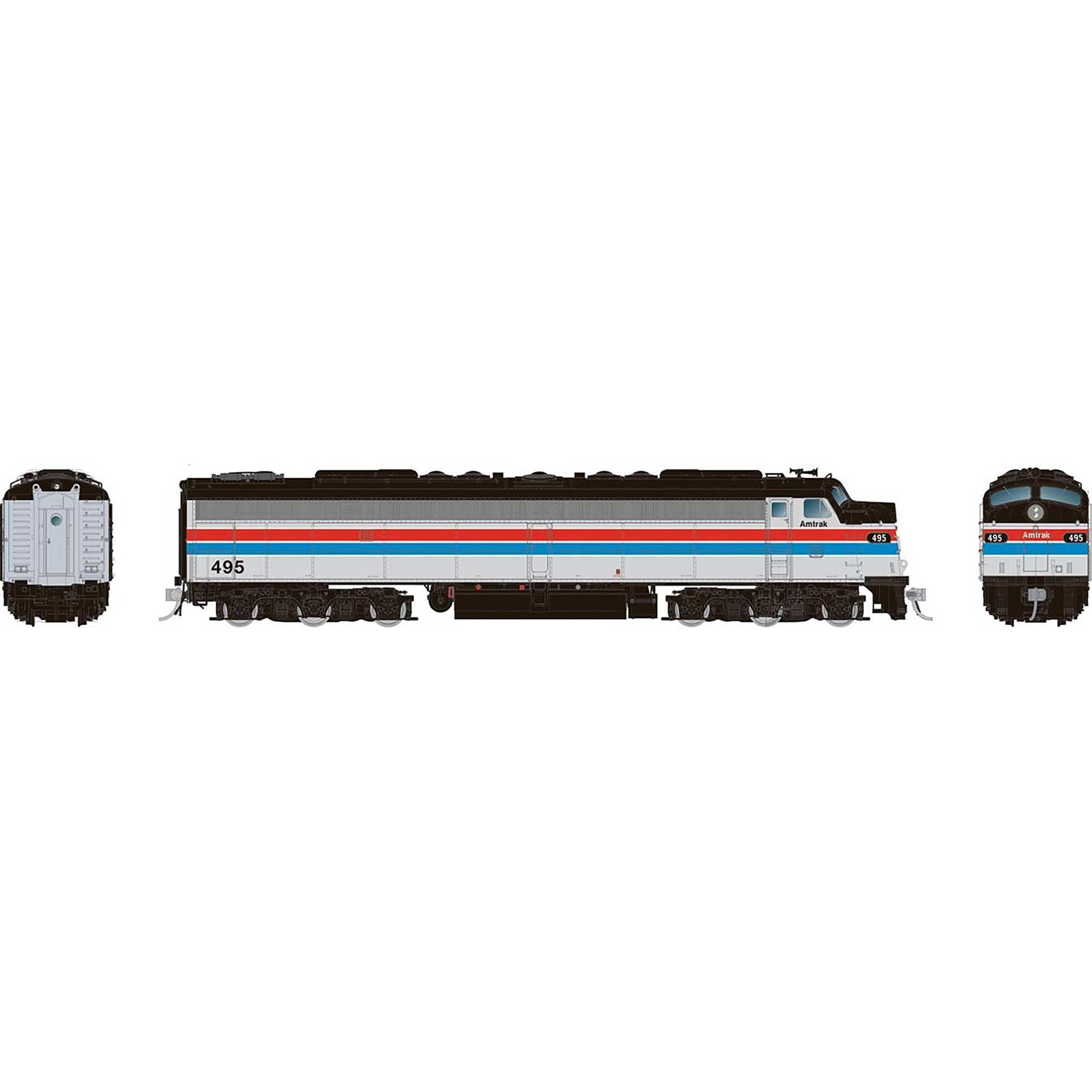 HO EMD E8A Locomotive with HEP, DCC & Sound Amtrak Phase 2 #498 (RPI28805)