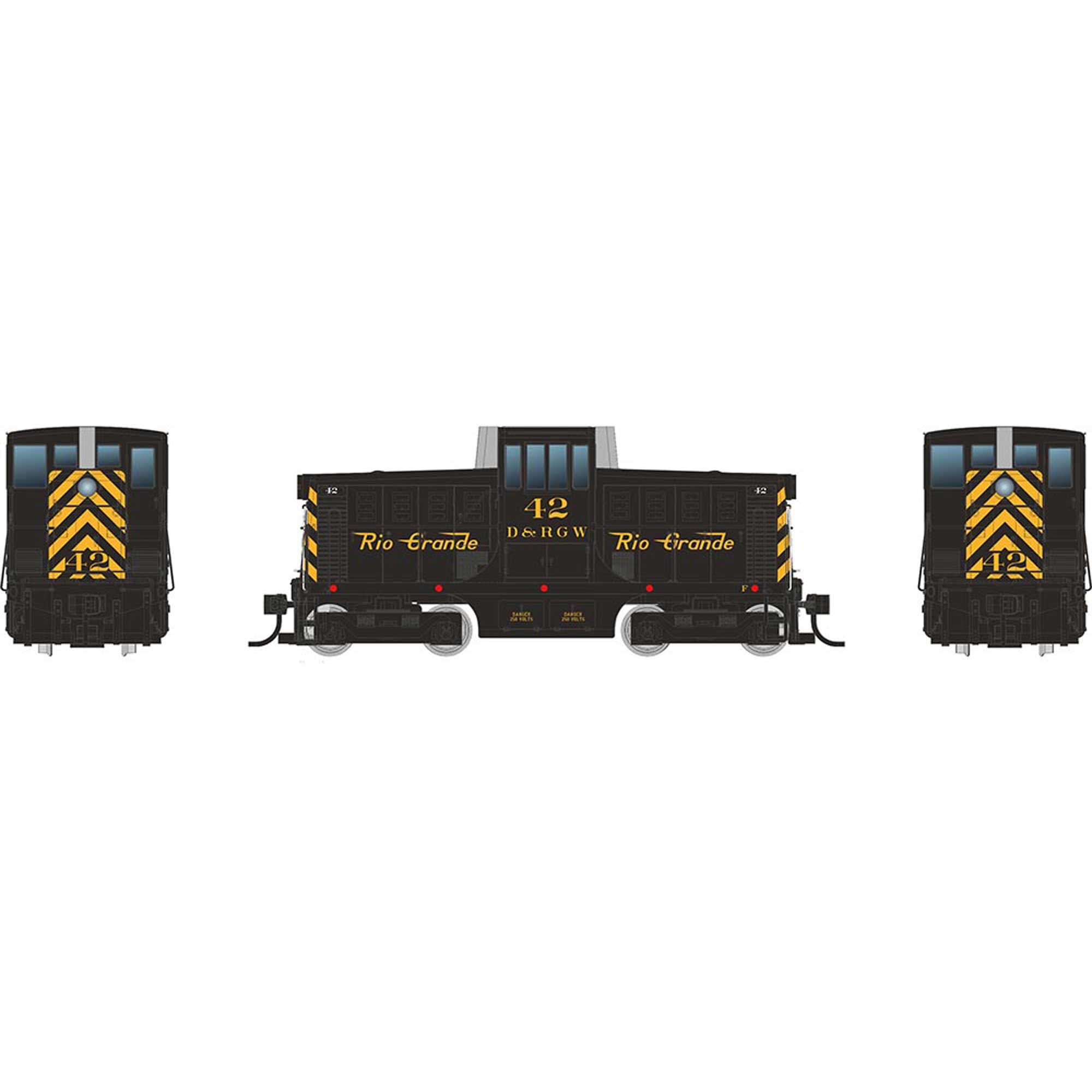 HO GE 44 Tonner Switcher Locomotive with DCC and Sound RGS Black / Yellow #40 (RPI48512)