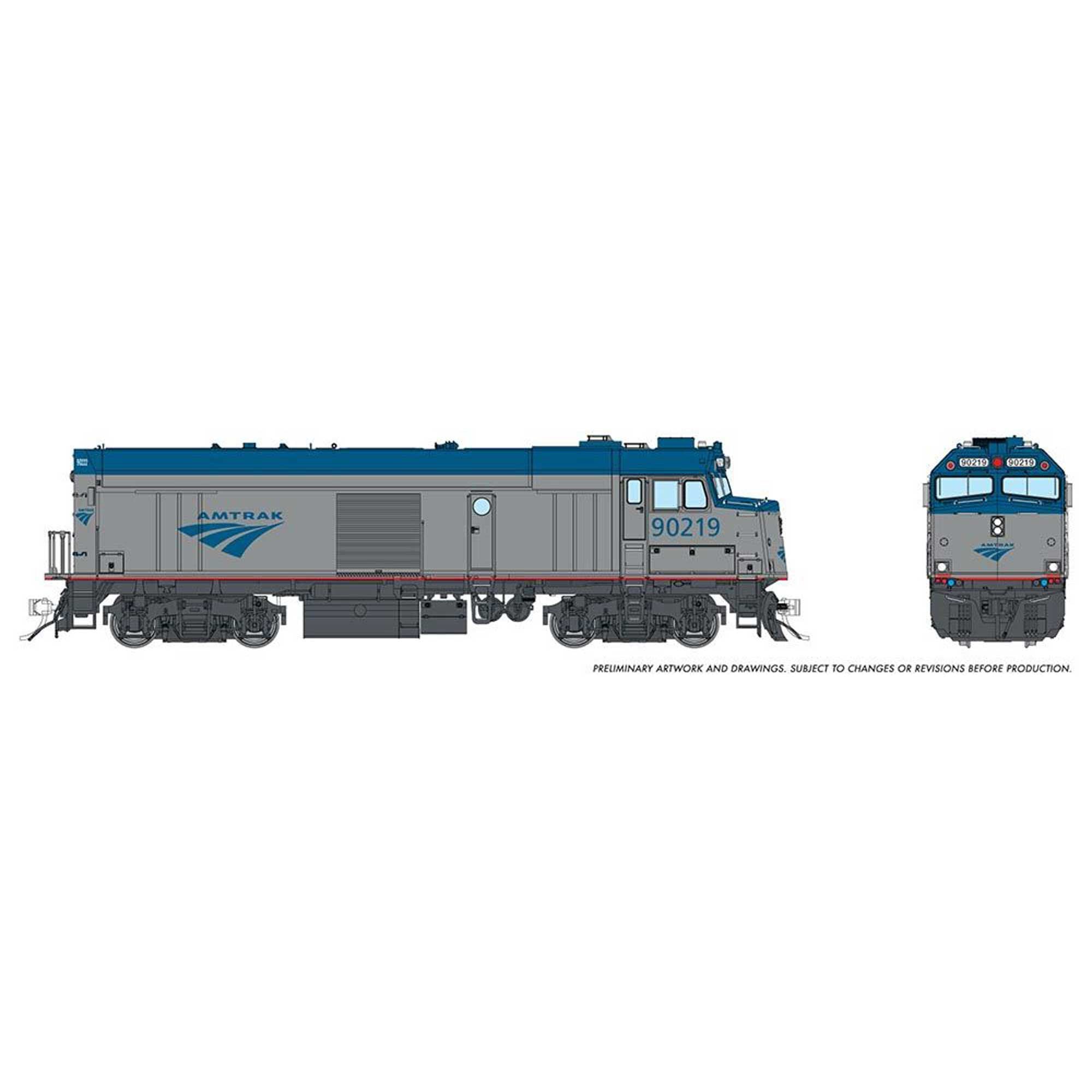 HO Amtrak NPCU Cabbage with DCC Phase V #90219 (RPI81517)