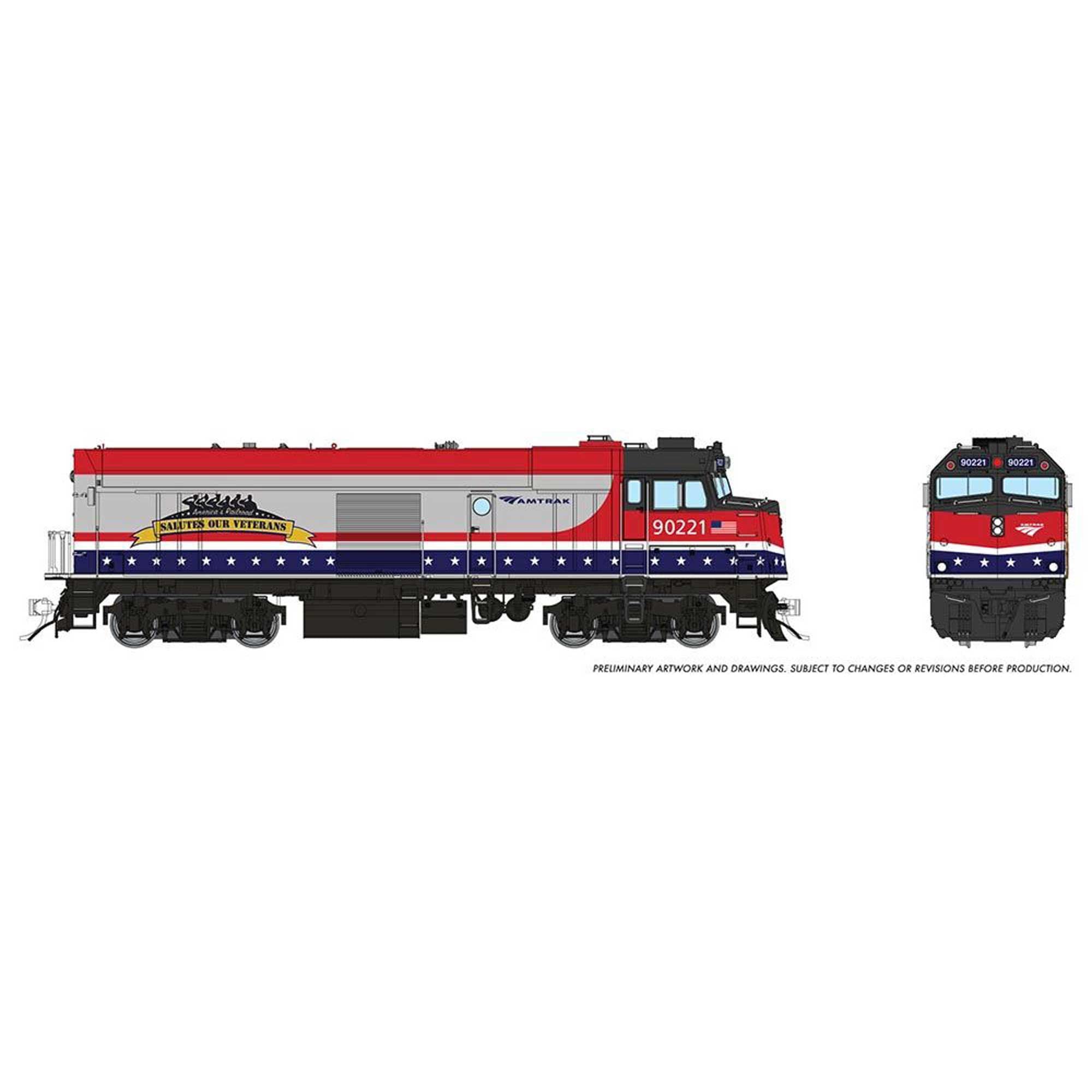 HO Amtrak NPCU Cabbage with DCC Veterans #90221 (RPI81523)
