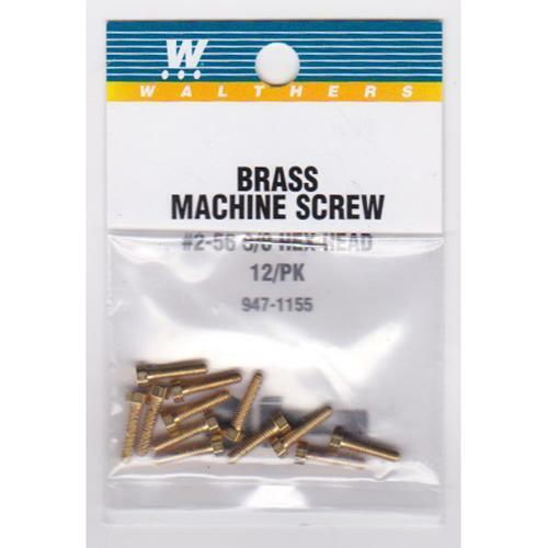 Walthers 947-1155 2-56 x 3/8 Brass Screw