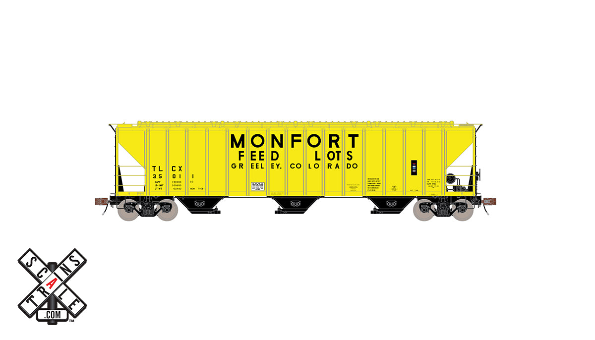ScaleTrains 33046 HO Scale Rivet Counter PS-2CD 4785 Covered Hopper Monfort TLCX 35028