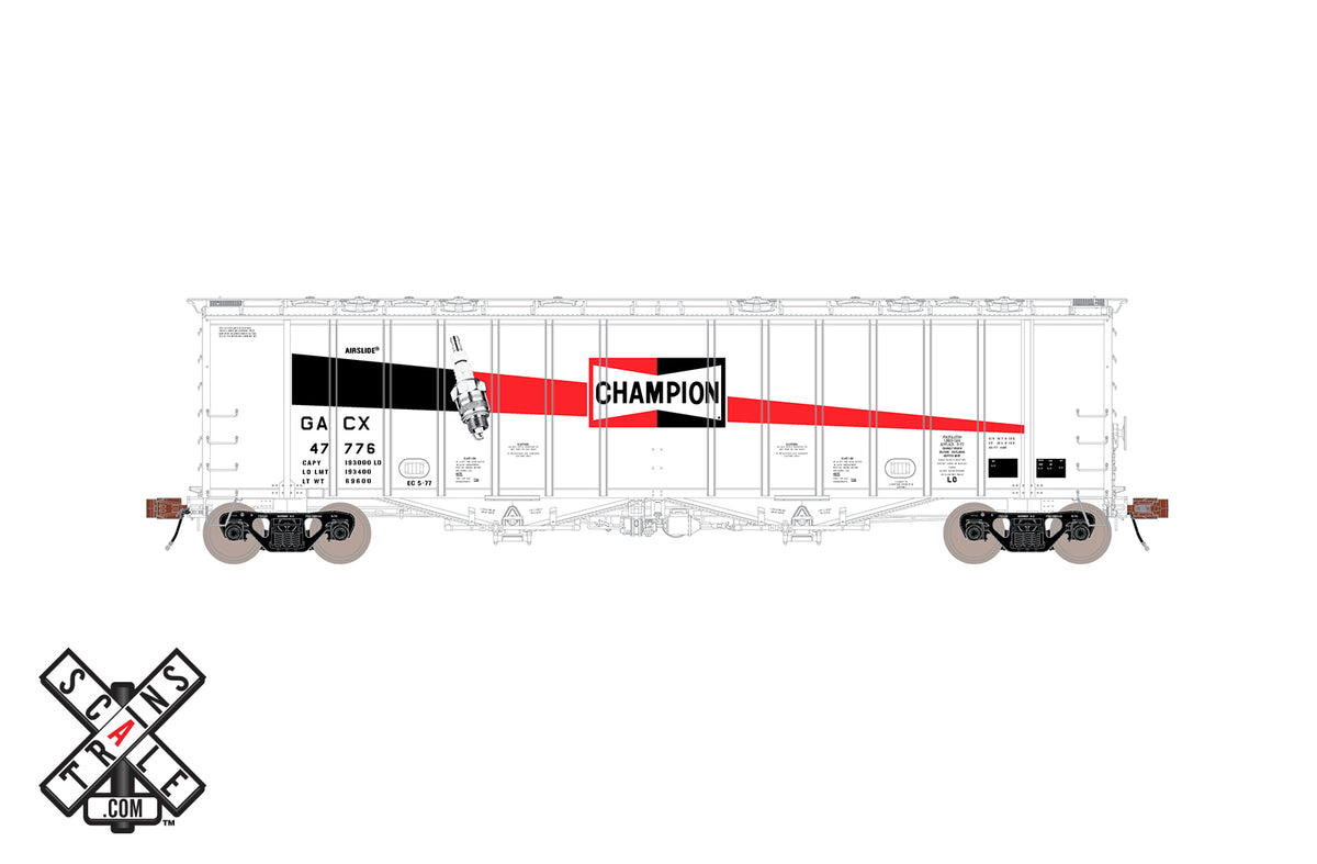 ScaleTrains HO Scale 32993 Rivet 4180 Airslide Hopper Champion Spark Plug GACX 47776