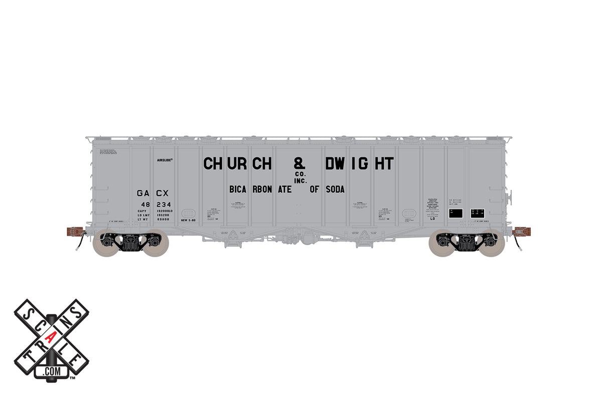 ScaleTrains HO Scale 32997 Rivet 4180 Airslide Hopper Church & Dwight GACX 48246