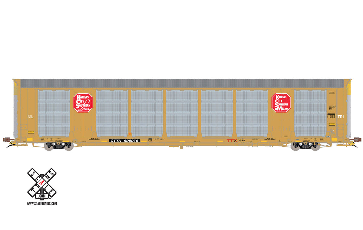 ScaleTrains Rivet 32764 HO Scale Gunderson Multi-Max Autorack Kansas City Southern KCS/CTTX 695150