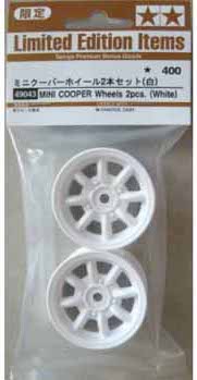 Tamiya 49043 White Mini Cooper Wheels for M-03 and M-05 Chassis Vehicles