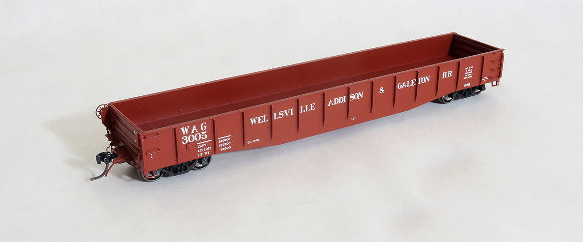 Tangent Scale Models 10925 HO Scale Bethlehem 70-Ton Riveted Gondola 1961 Wellsville Addision & Galeton WAG