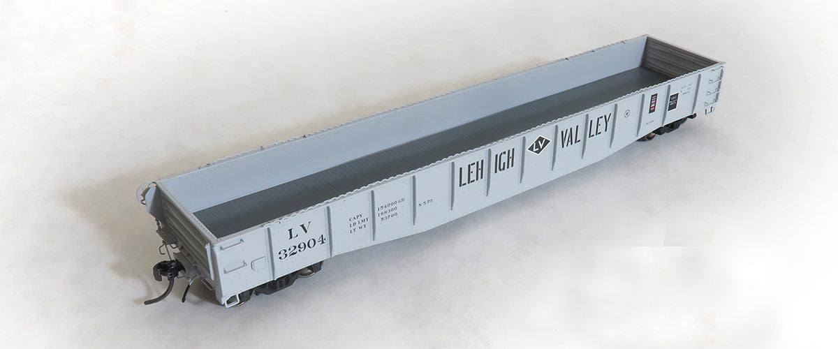 Tangent Scale Models 10932 HO Scale Bethlehem 70-Ton Riveted Gondola Lehigh Valley 1973 Gray LV
