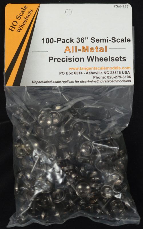 Tangent Scale Models 123 HO Scale 36" Semi-Scale .88 Tread All-Metal Wheelsets