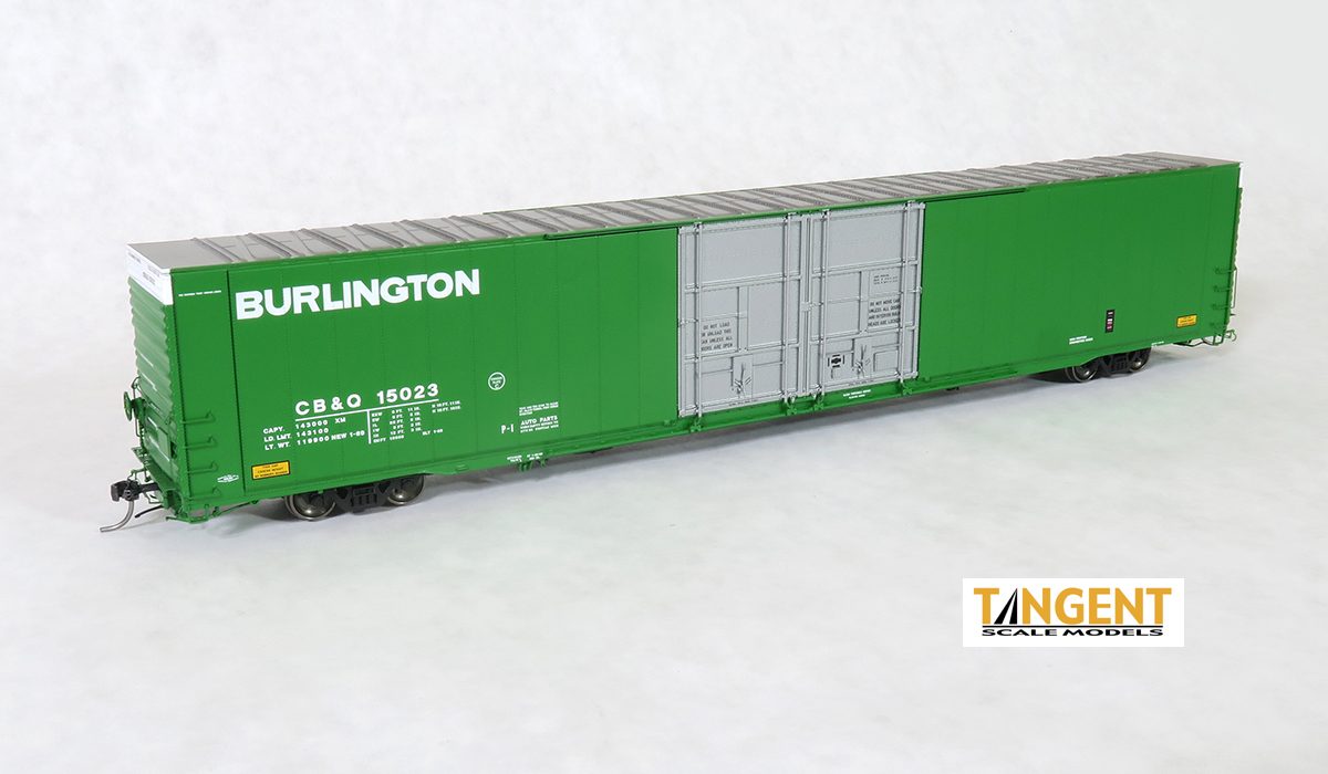 Tangent Scale Models 25028-03 HO Scale Greenville 86' Auto Parts Boxcar Burlington CB&Q 15040