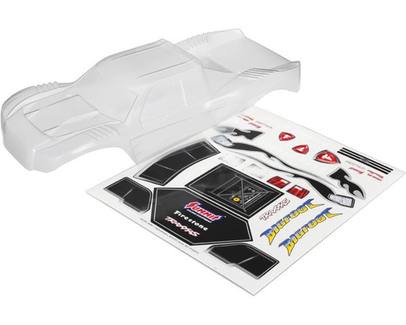 Traxxas 3657 Bigfoot Body w/ Decals - Clear - Needs Paint (3657)