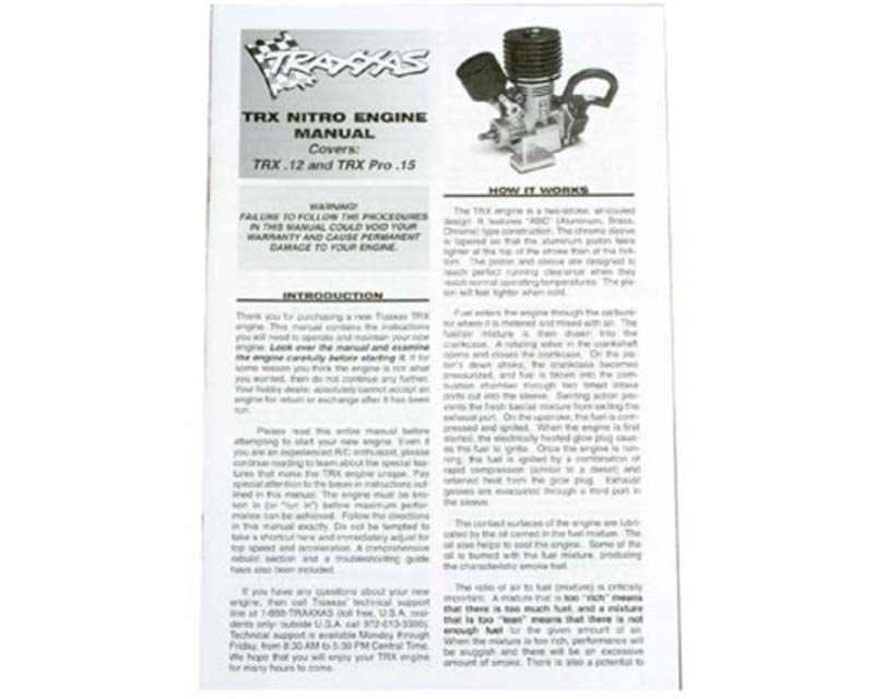 Traxxas 4099 Engine Manual: Trx (4099)