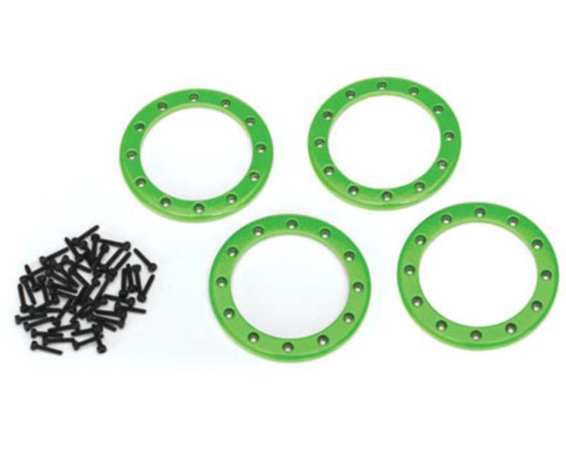 Traxxas 8168G Beadlock Rings - Green (2.2) (Aluminum) (4)/ 2x10 Cs (48) (8168G)