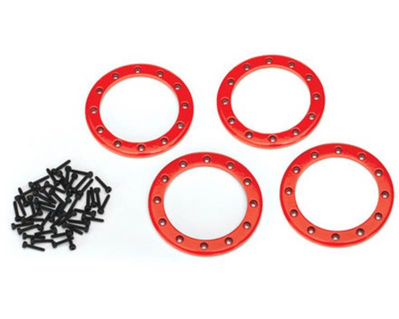 Traxxas 8168R Beadlock Rings Red (2.2) Aluminum (4) 2x10 Cs (48) (8168R)