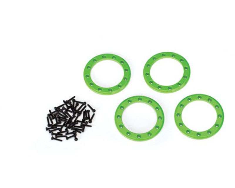 Traxxas 8169G Beadlock Rings - Green (1.9) (Aluminum) (4)/ 2x10 Cs (48) TRX-4 (8169G)