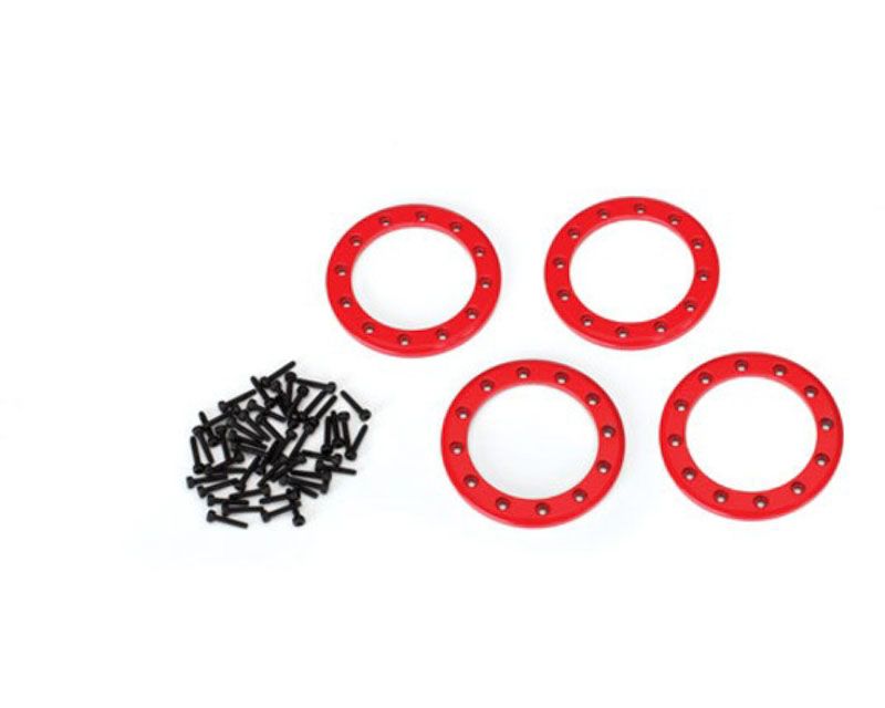 Traxxas 8169R Beadlock Rings 1.9 Aluminum (4) 2x10 Cs (48) Red TRX-4 (8169R)
