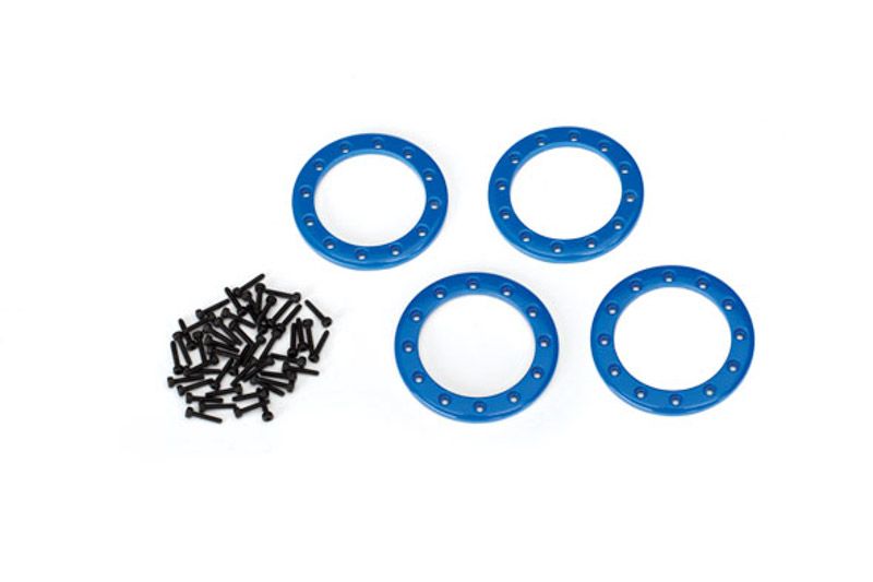 Traxxas 8169X Beadlock Rings - Blue (1.9) (Aluminum) (4)/ 2x10 Cs (48) TRX-4 (8169X)