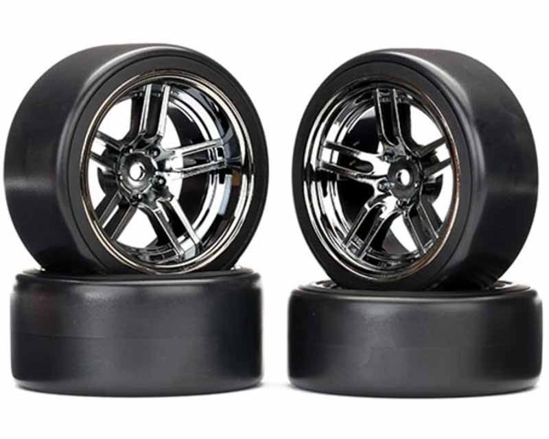 Traxxas 8378 Tires and Wheels Assembled Glued Split-Spoke Black Chrome (8378)