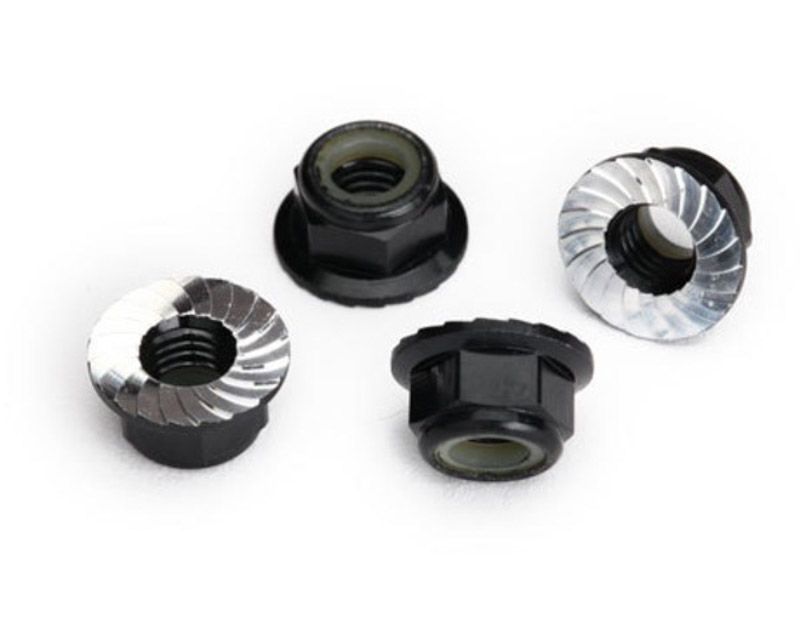 Traxxas 8447A Nuts - 5mm Flanged Nylon Locking (Aluminum - Black-A (8447A)