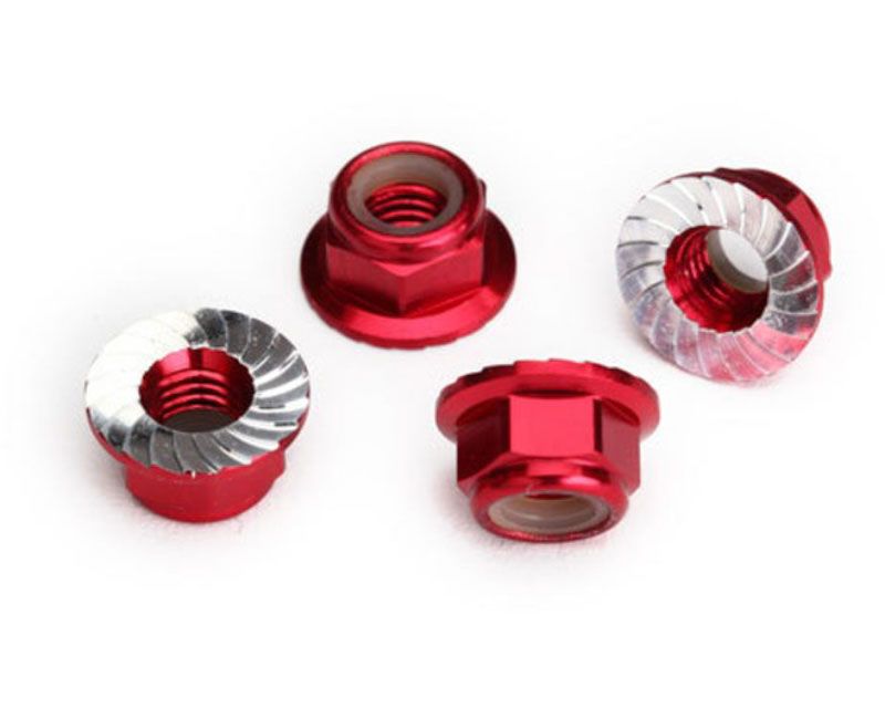 Traxxas 8447R Flanged Nylon 5mm Locking Wheel Nuts (Red) Maxx 4S UDR (8447R)
