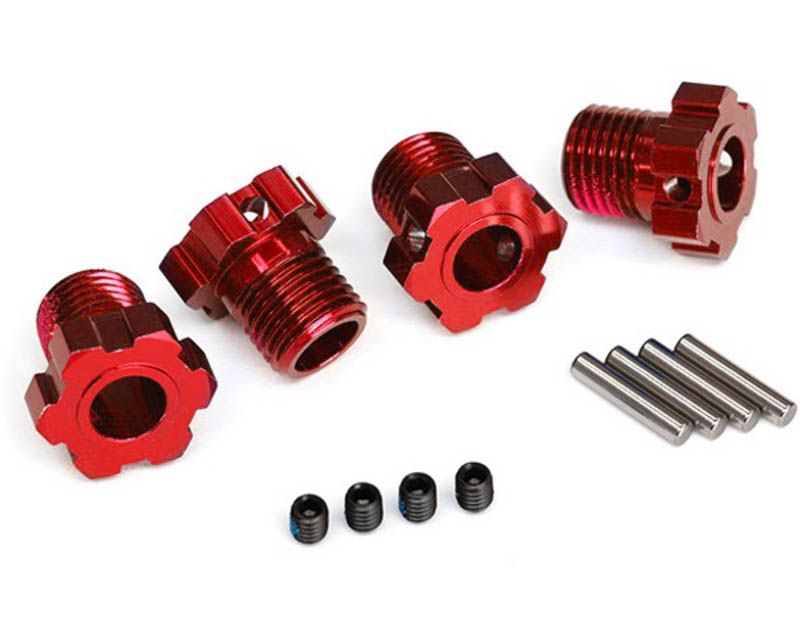 Traxxas 8654R Red-Anodized Splined 17mm Wheel Hubs Maxx E-Revo VXL 2.0 (8654R)