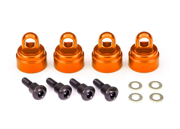 Traxxas 3767T Orange Aluminum Shock Caps for Ultra Shocks