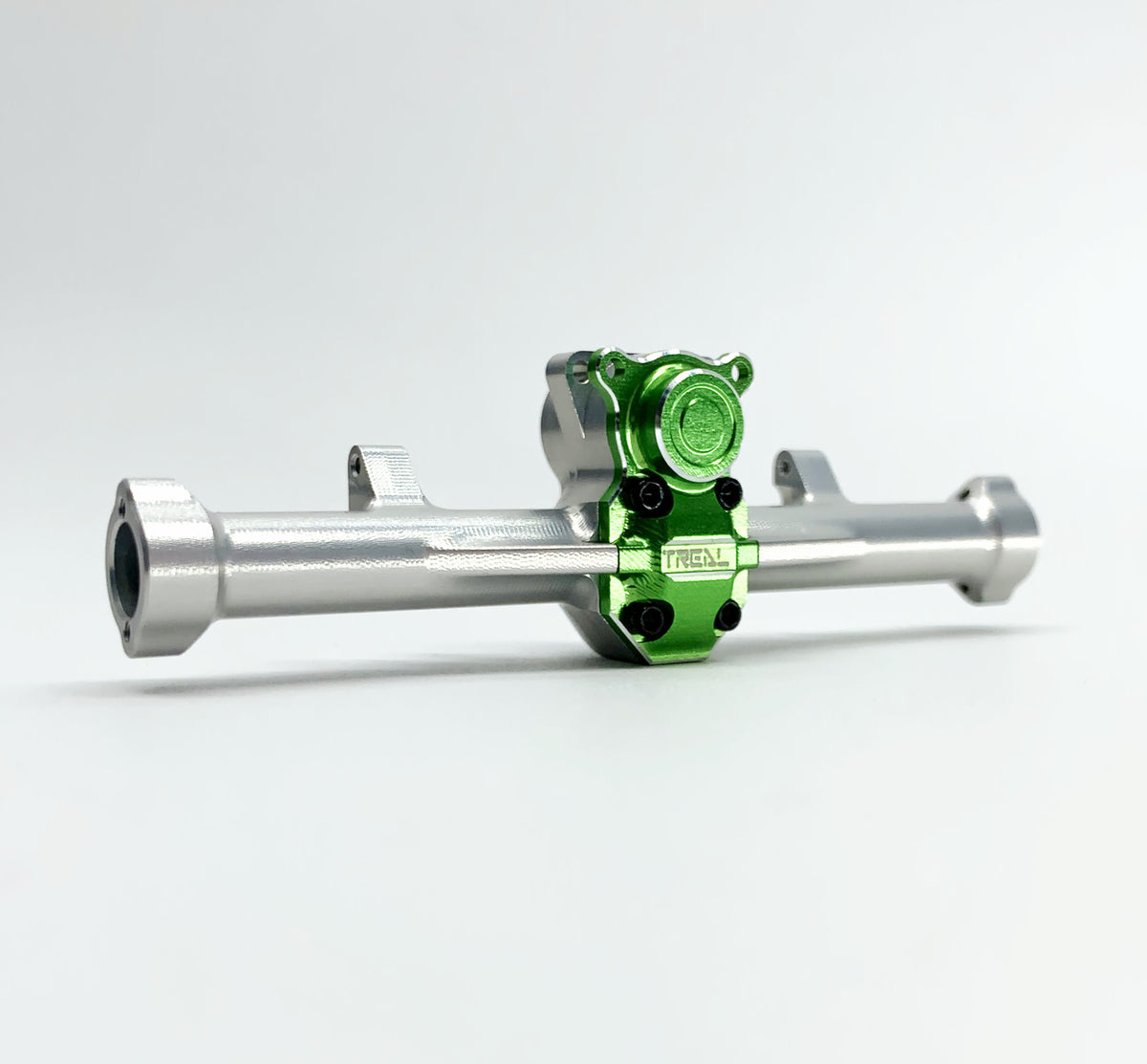 Treal Hobby (B07K838JDC) Silver Aluminum Rear Axle Housing with Betty Green Differential Cover for SCX24