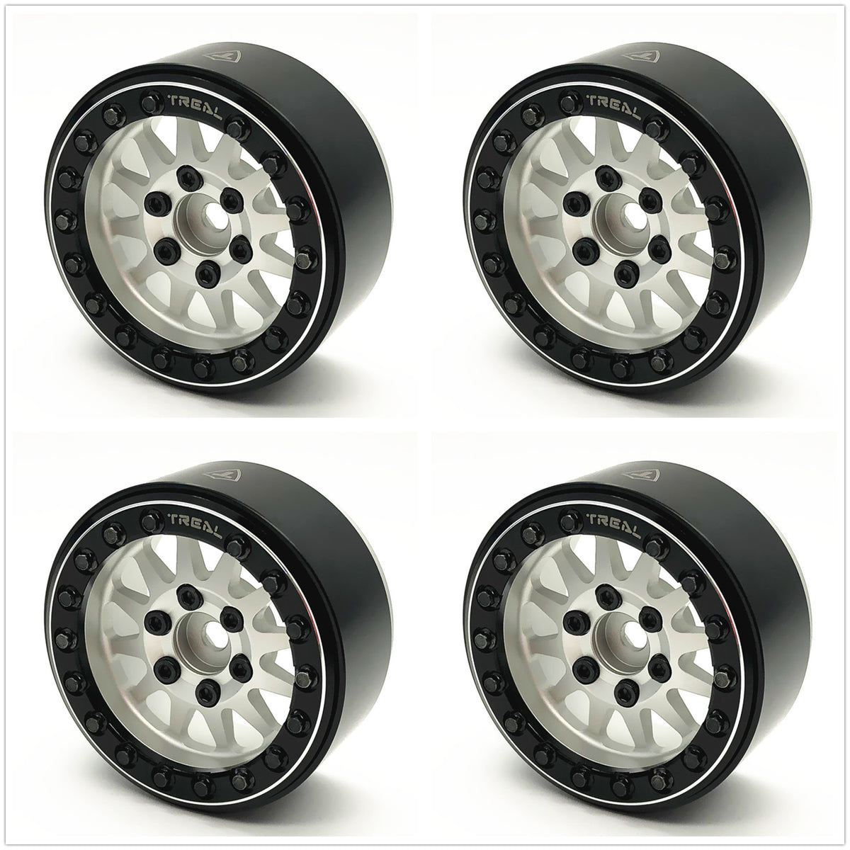 Treal Hobby (X002P1EOMN) 1.9" Alloy Beadlock Wheels Silver with Black Ring