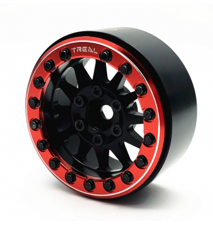 Treal Hobby (X002P1EOW1) 1.9" Alloy Beadlock Wheels Black with Red Ring