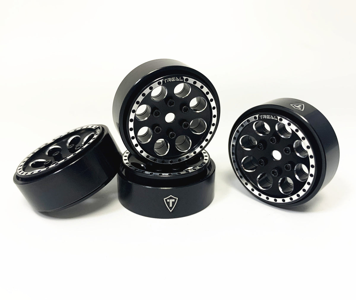 Treal Hobby (X002P92JZ9) Black Aluminum 1.0" Beadlock Wheels for SCX24 and 1/24 Crawlers