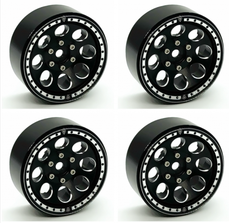Treal Hobby (X0030DEJAR) 1.9" Black Beadlock Wheels Type F 8 Hole