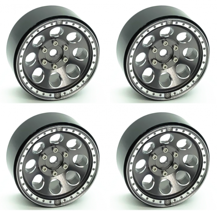 Treal Hobby (X0030DL8WJ) 1.9" Gray Beadlock Wheels Type F 8 Hole