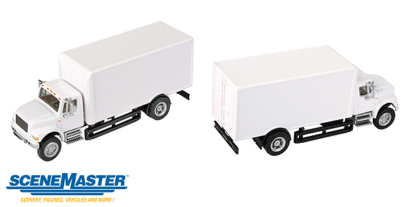 Walthers 949-11290 HO International 4900 Single Axle Box Truck with White Cab