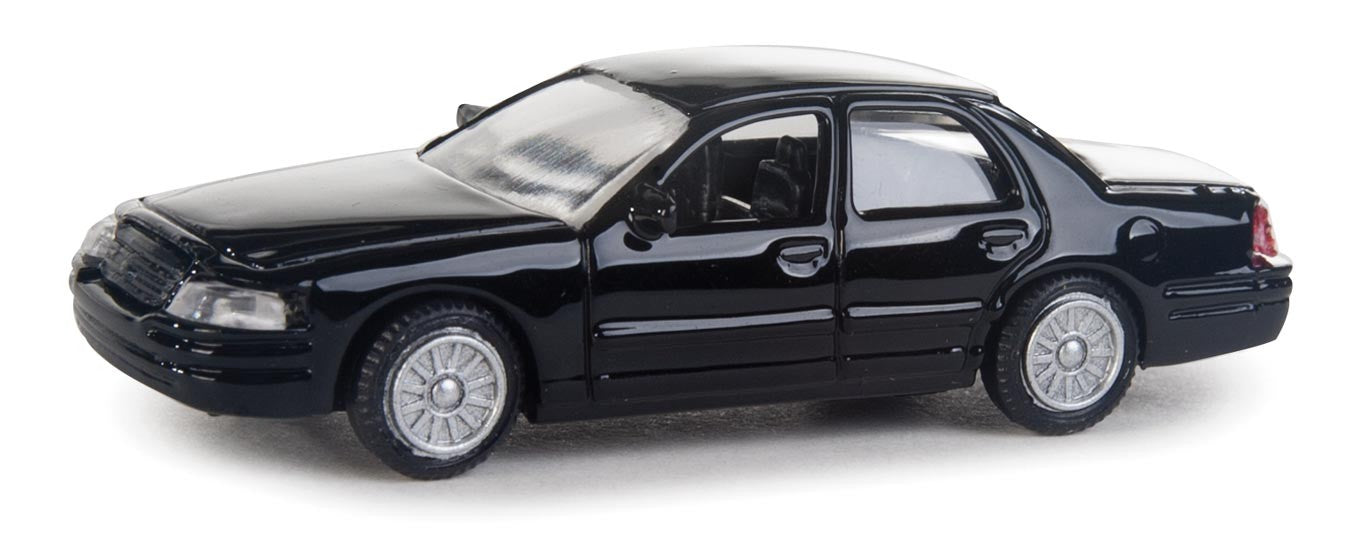 Walthers 949-12022 HO Scale Black Ford Crown Victoria Interceptor with Police Agency Decals