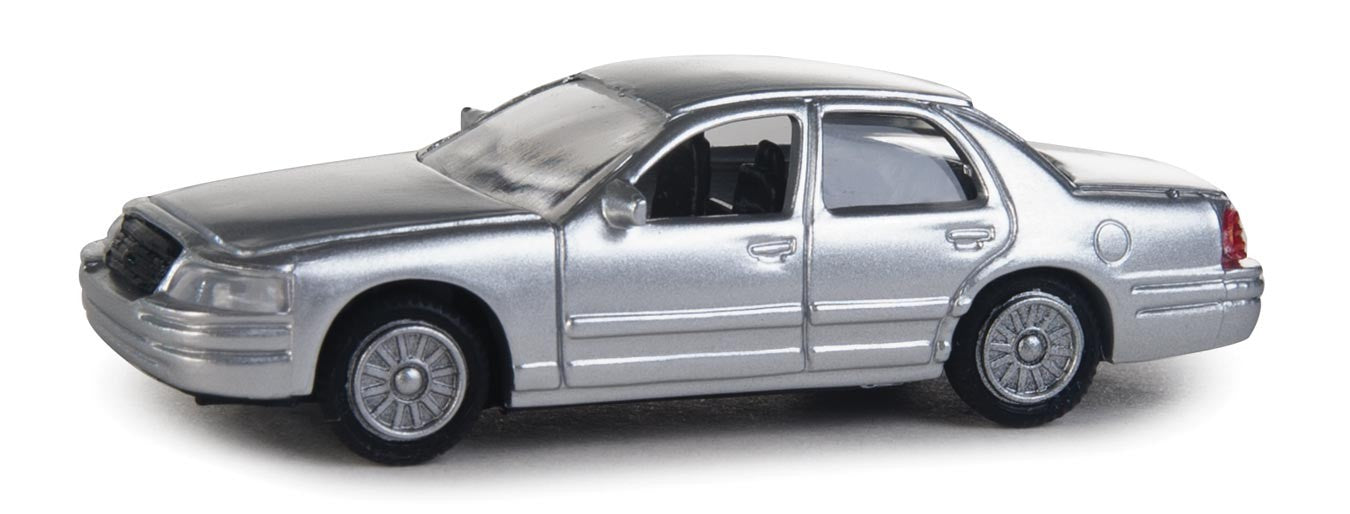 Walthers 949-12023 HO Scale Silver Ford Crown Victoria Interceptor with Police Agency Decals