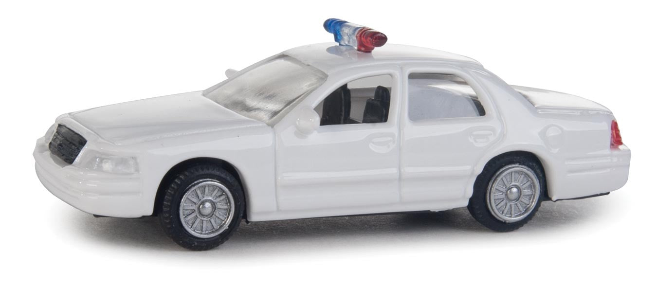Walthers 949-12024 HO Scale White Ford Crown Victoria Interceptor with Police Agency Decals