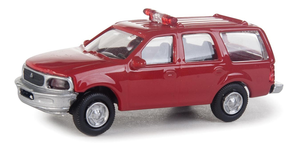 Walthers 949-12040 HO Scale Red Ford Expedition Special Service Vehicle with Fire Command Decals