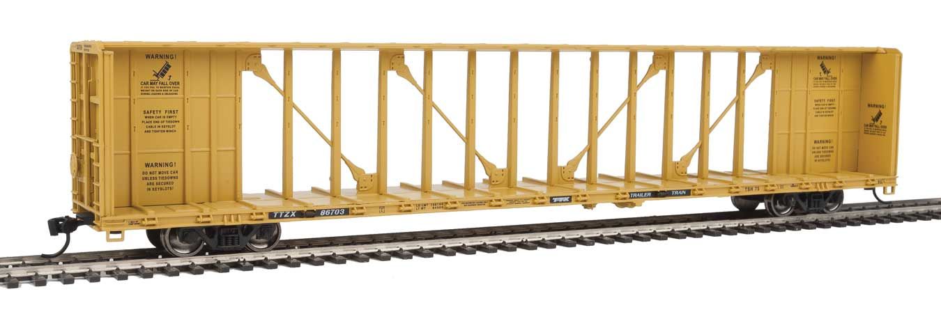 Walthers Mainline 910-4863 HO Scale 72' Centerbeam Flatcar Trailer Train TTZX 86799