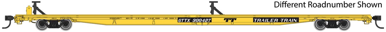 Walthers Mainline 910-5506 HO Scale G85 85' Flatcar Trailer Train GTTX 300484