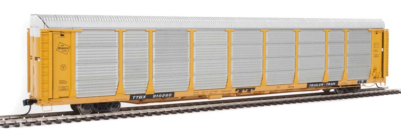 Walthers Proto 920-101340 HO Scale 89' Bi-level Auto Carrier Milwaukee Road MILW TTGX 910260