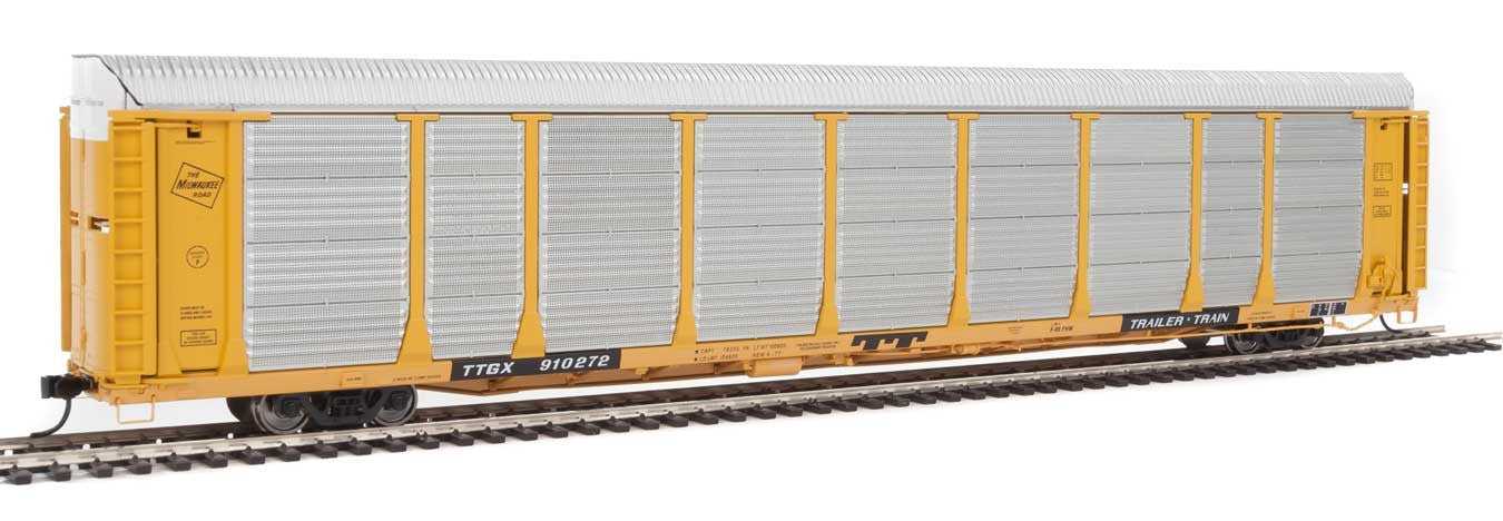 Walthers Proto 920-101342 HO Scale 89' Bi-level Auto Carrier Milwaukee Road MILW TTGX 910272