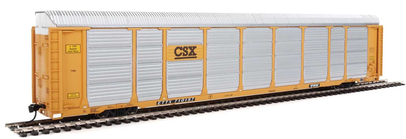 Walthers Proto 920-101422 HO Scale 89' Tri-level Auto Carrier CSX ETTX 710157