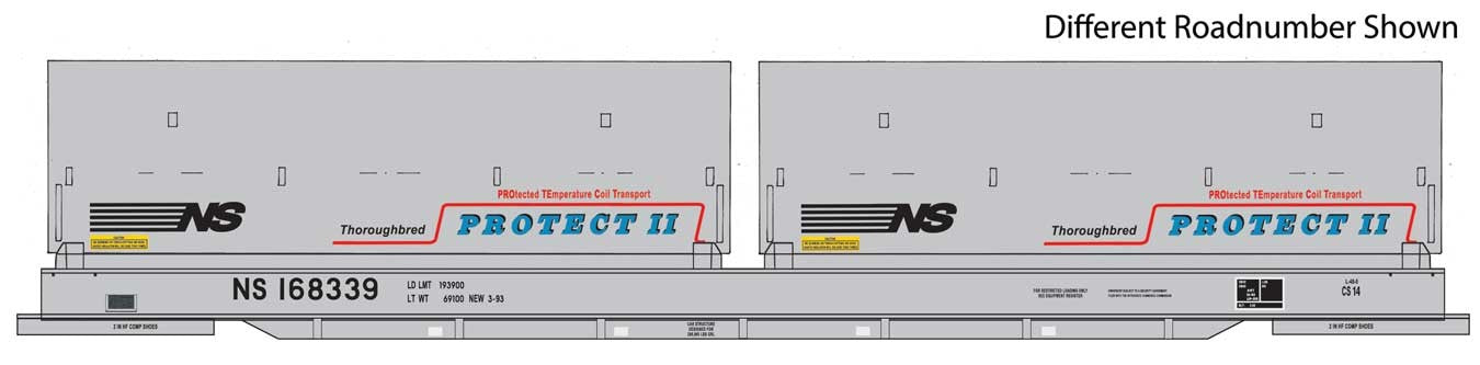 Walthers Proto 920-105254 HO Scale 50' Evans Cushion Coil Car Norfolk Southern NS 168339