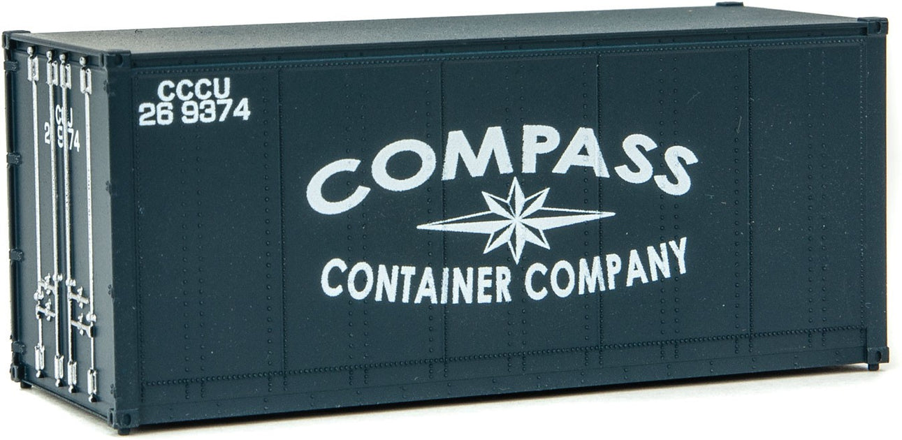 Walthers SceneMaster 949-8652 HO Scale 20' Smooth Container Compass Container Company (Blue) CCCU